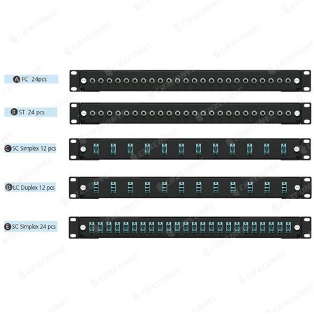 MF-seriens mångsidiga 24-portars fiberlådsplitterhölje med främre dörrstödstång för datacenter